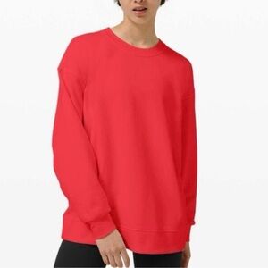 Lululemon Perfectly Oversized Crew Neck Terry Sweatshirt Carnation Red Women’s 4
